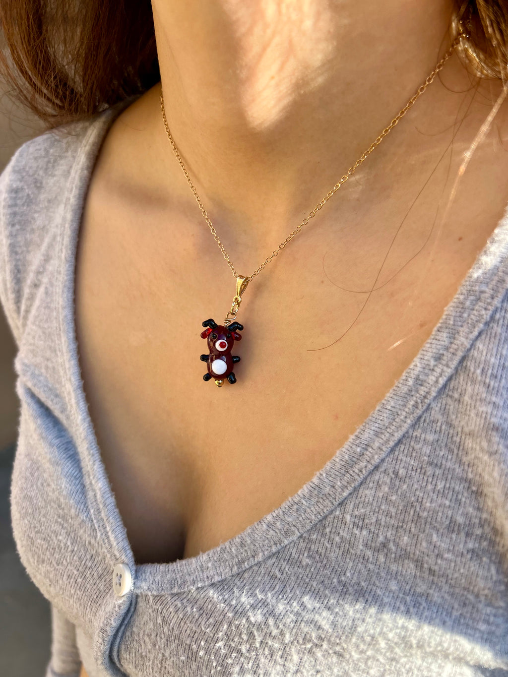 Bloopie Cozy Reindeer Necklace🤎