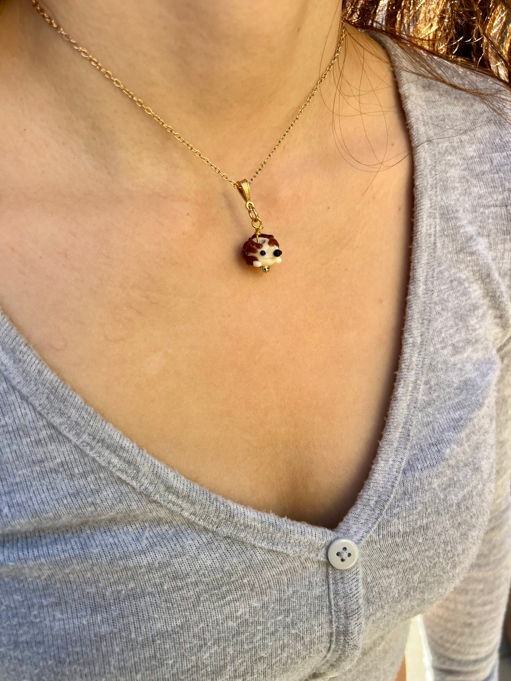 Bloopie Winter Hedgehog Necklace
