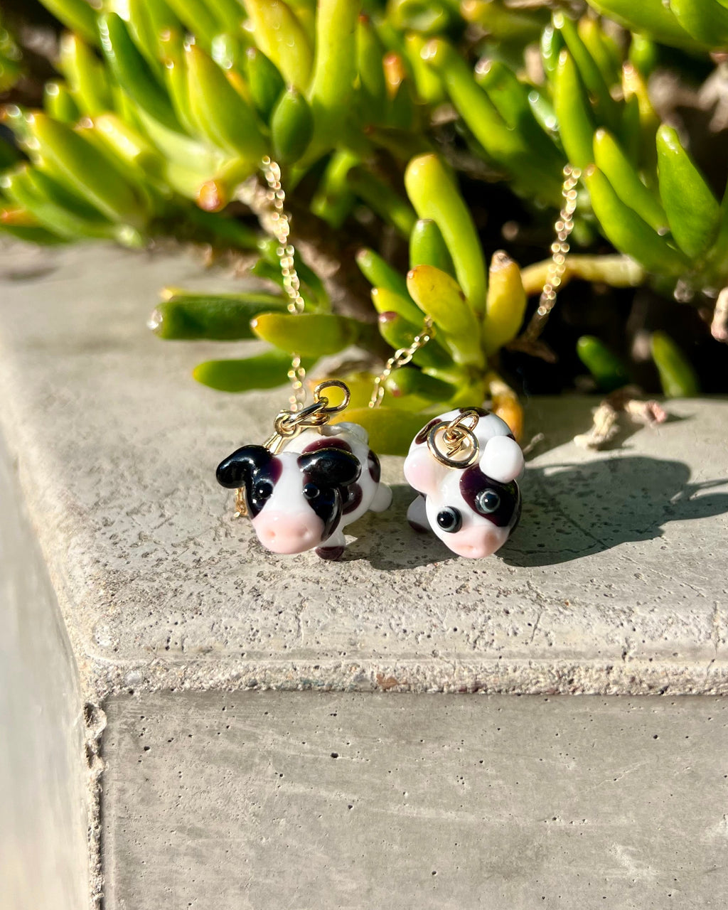 cow-shaped glass beads
