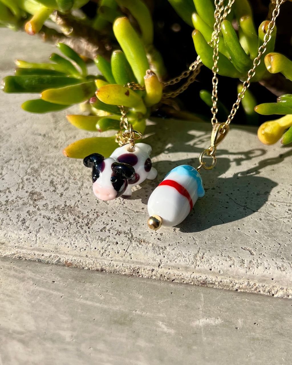 Bloopie Cozy Meadow Milk Bottle Necklace