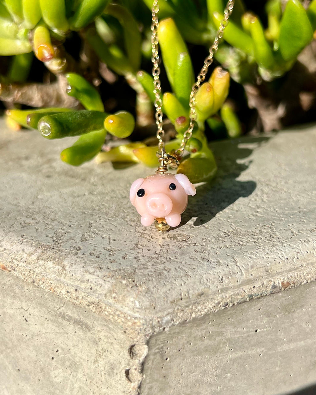 pig glass beads