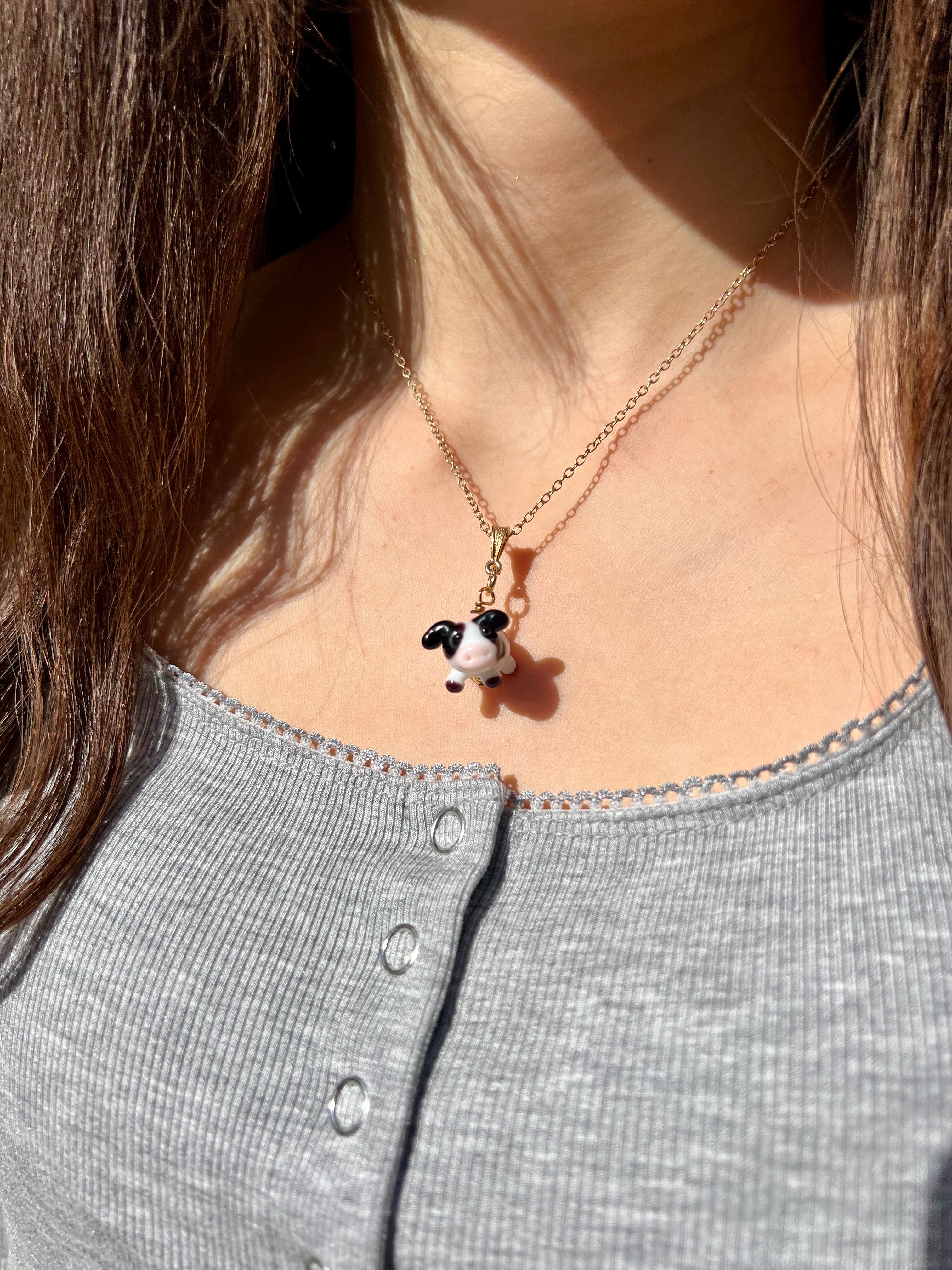 Bloopie Meadow Cow Necklace