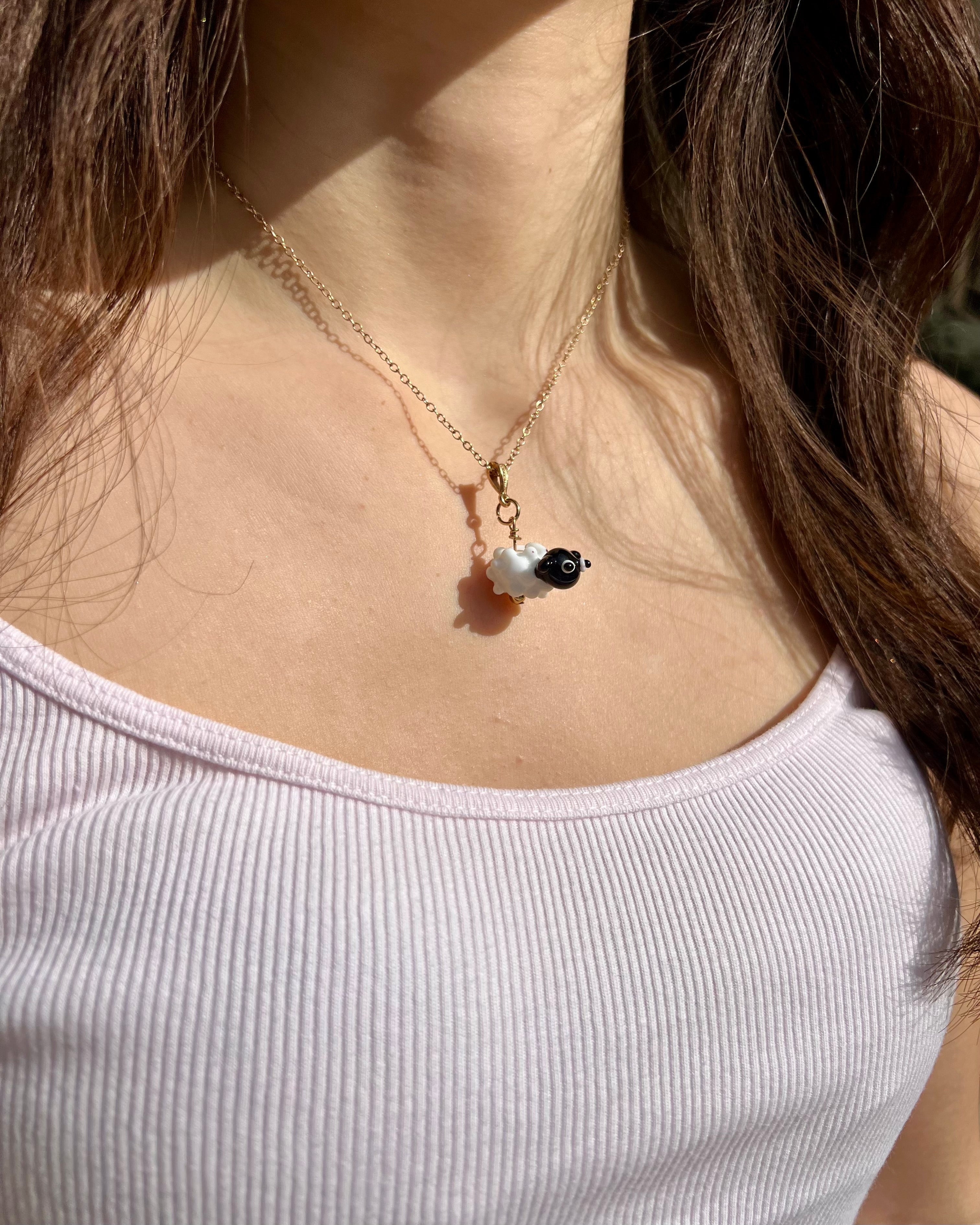 Bloopie Fluffy Sheep Necklace