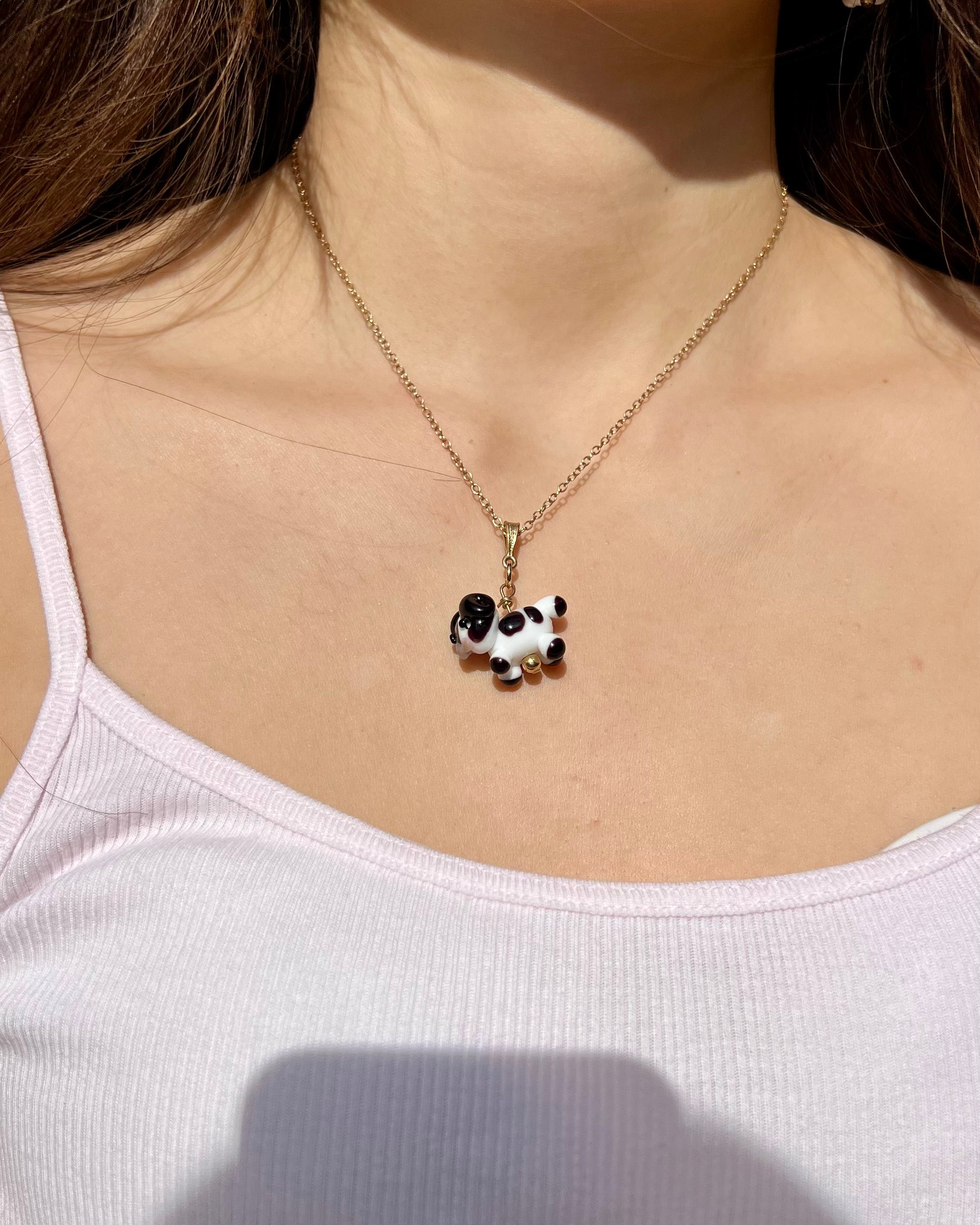 Bloopie Meadow Cow Necklace