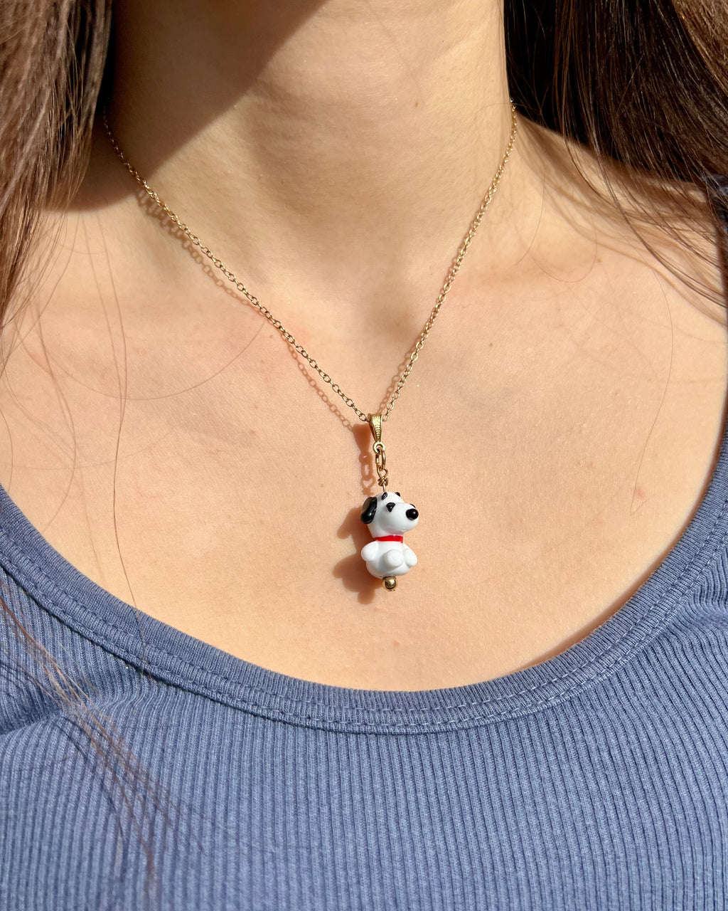 Bloopie Little Friend – White Pup Necklace