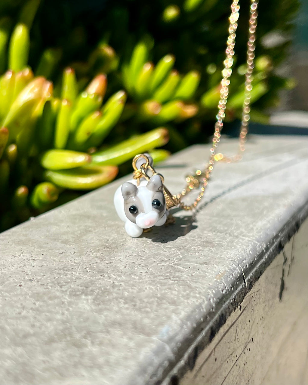 Milky White Cat Necklace