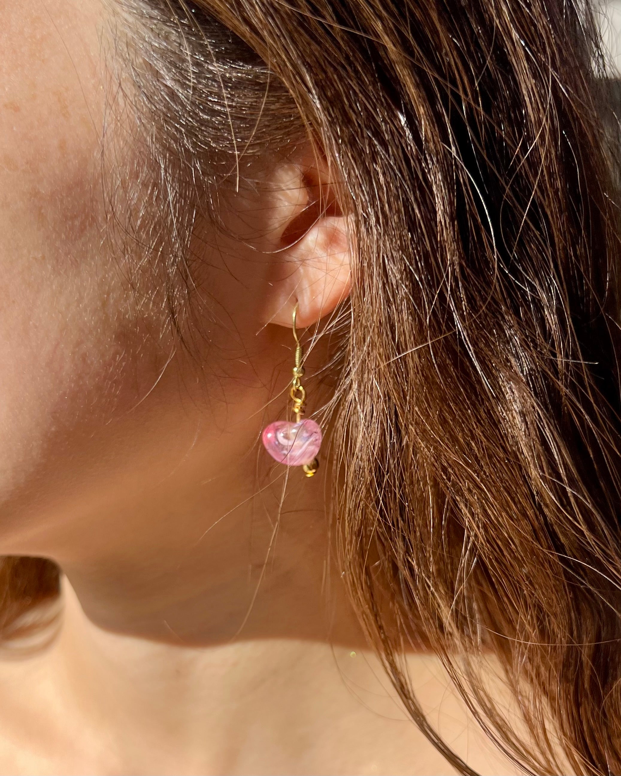 Bloopie Soft Heart Earrings – Blush Pink