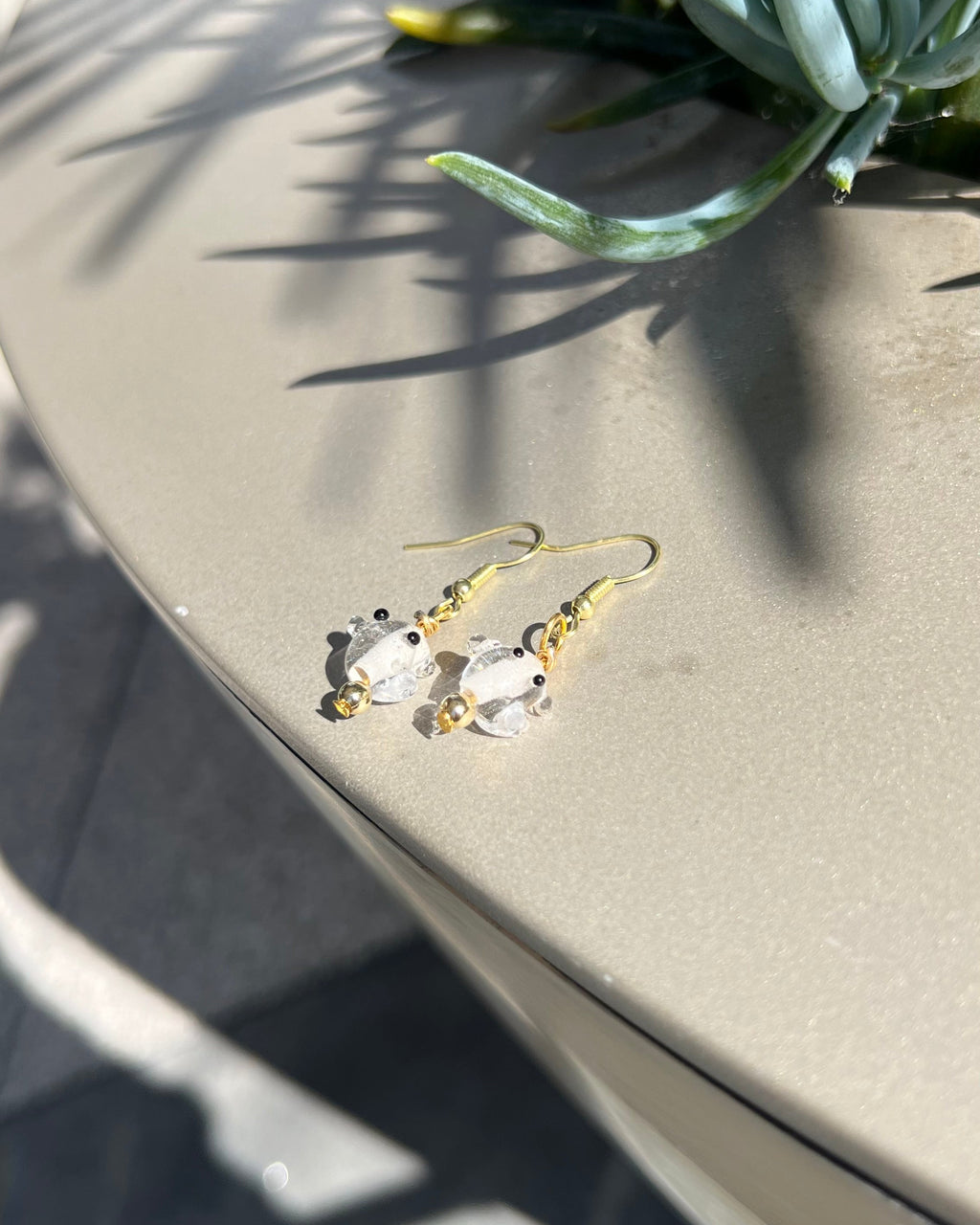 Handmade glass ghost earrings