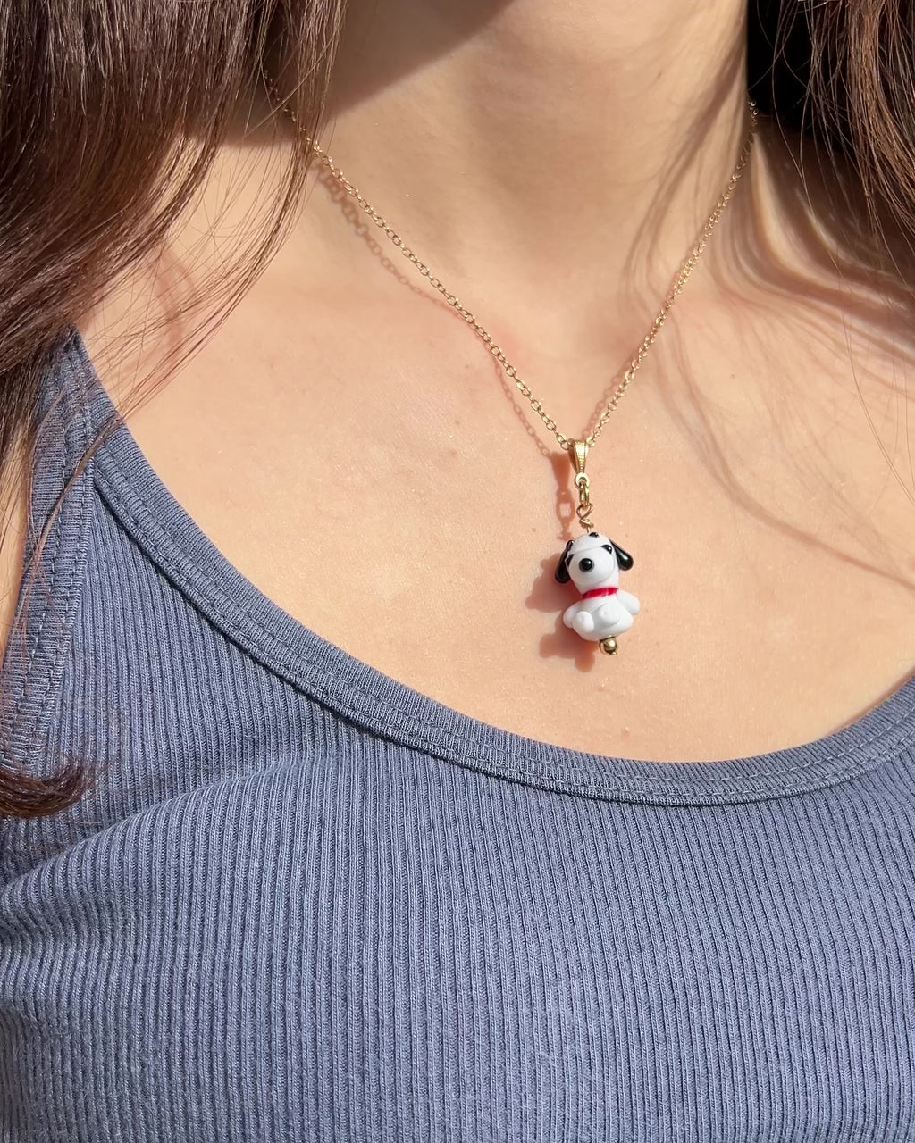 Bloopie Little Friend – White Pup Necklace