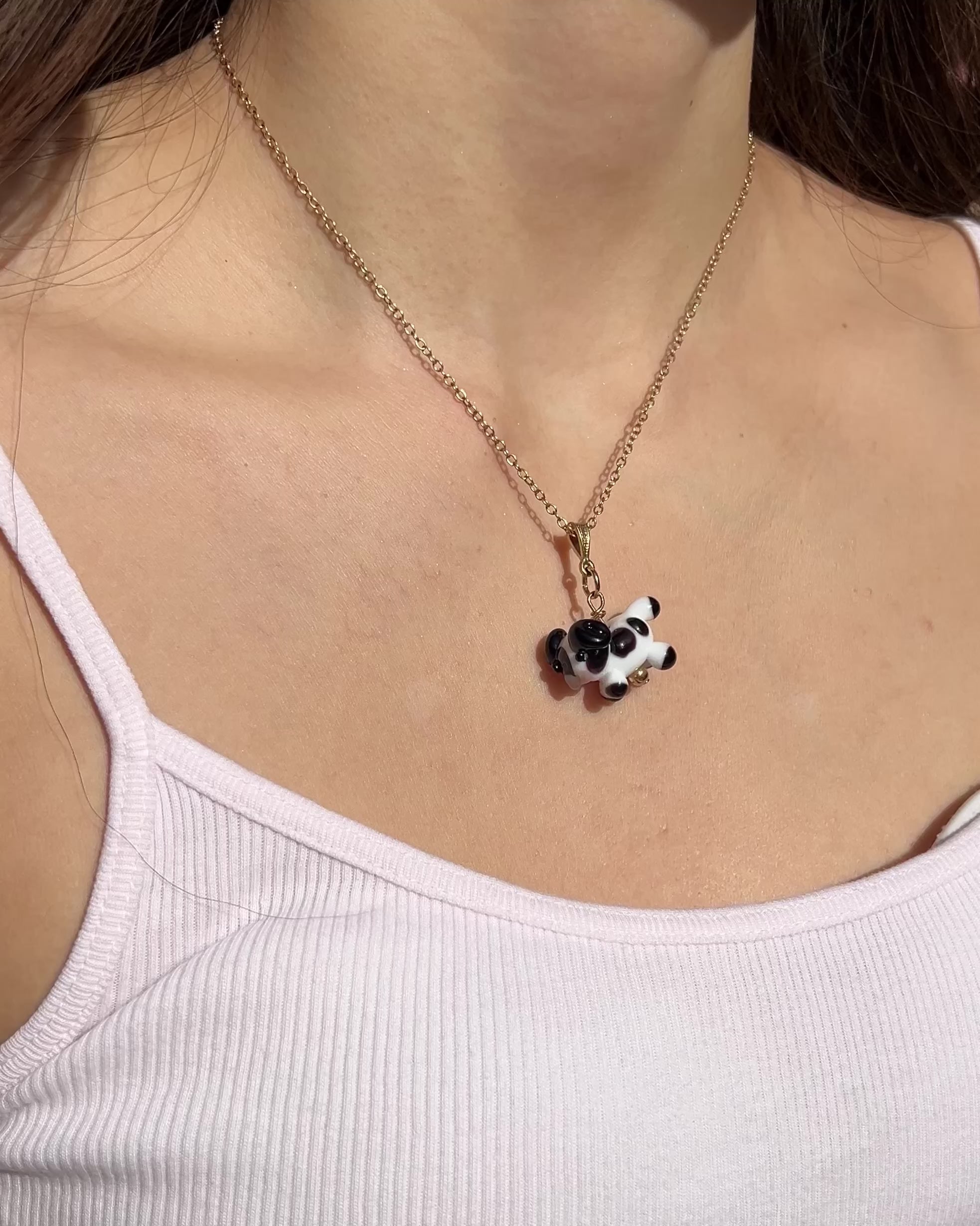 Bloopie Meadow Cow Necklace