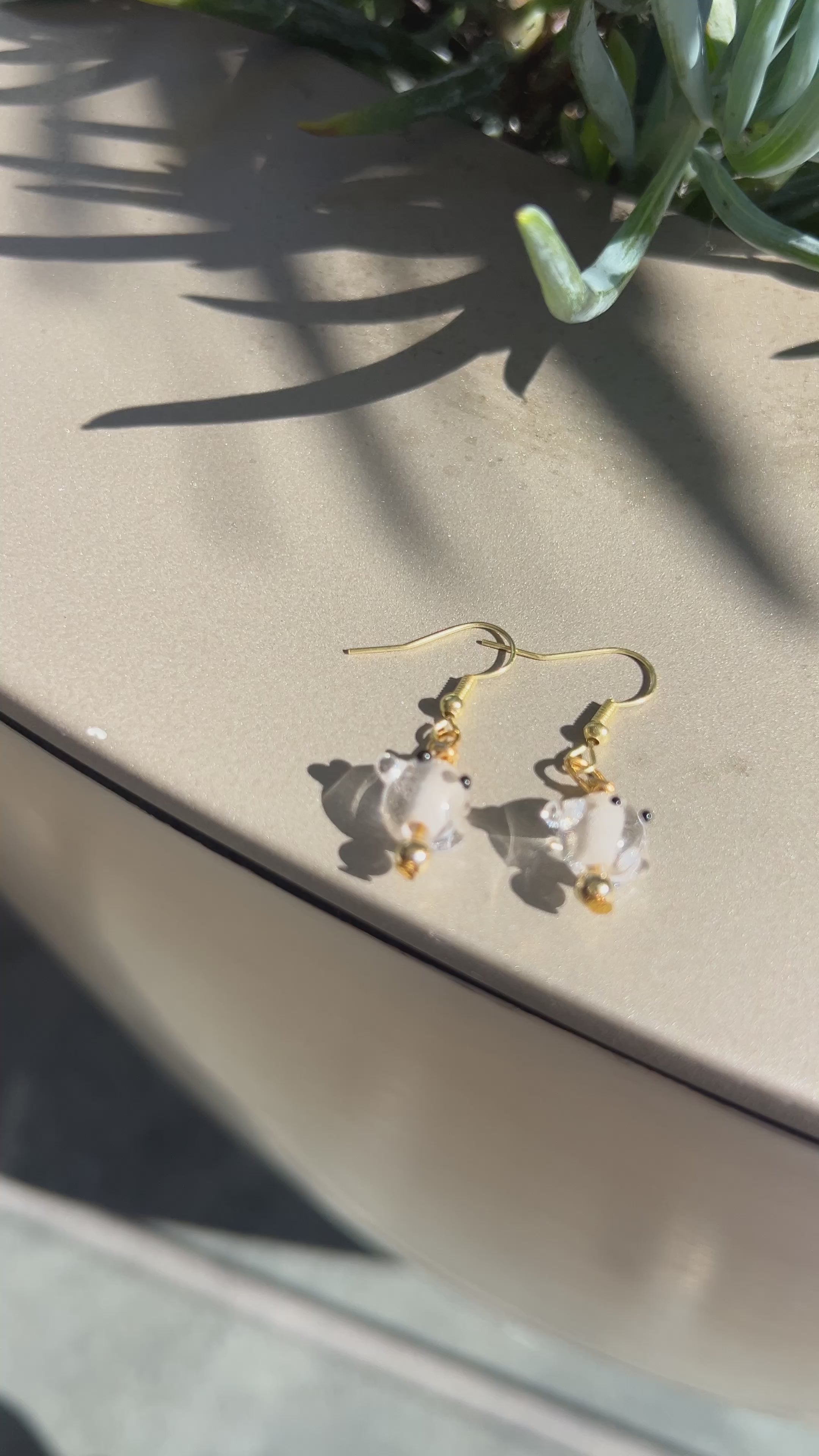 Handmade glass ghost earrings