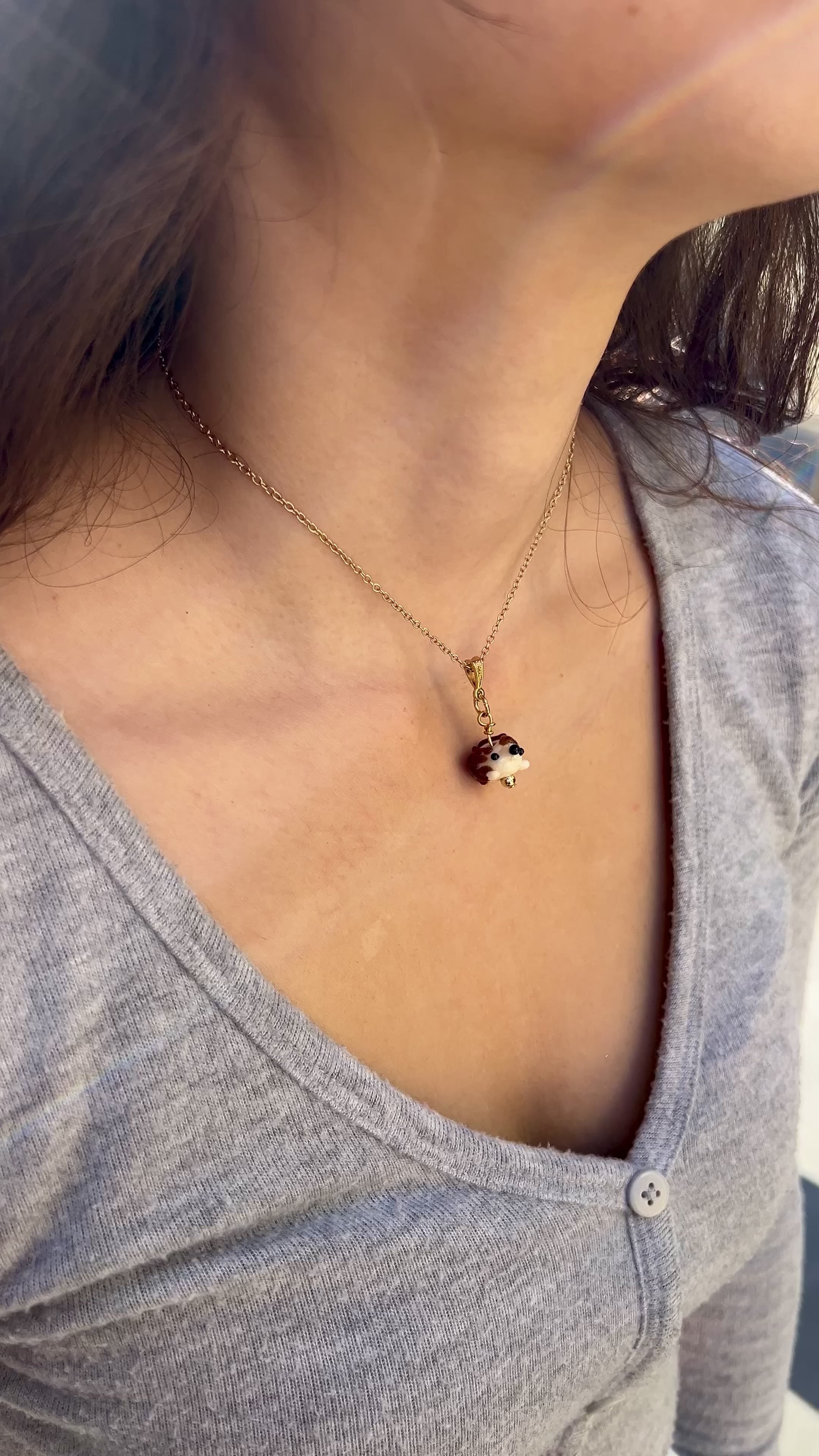 Bloopie Winter Hedgehog Necklace