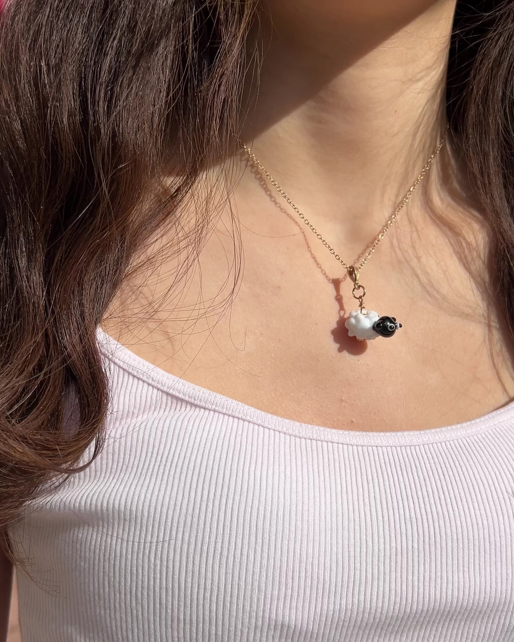 Bloopie Fluffy Sheep Necklace